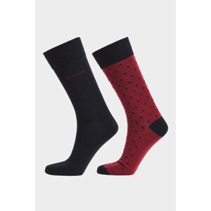 PONOŽKY GANT DOT AND SOLID SOCKS 2-PACK červená 43/45