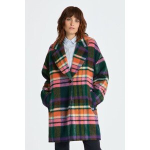 KABÁT GANT CHECKED COCOON COAT modrá XS