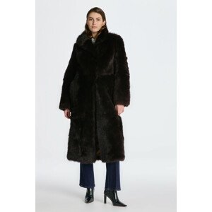 KABÁT GANT LONG SHEARLING COAT hnedá XS