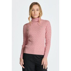 ROLÁK GANT STRETCH COTTON CABLE TURTLENECK ružová XXL