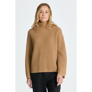 SVETER GANT WOOL RIBBED STAND COLLAR hnedá XS