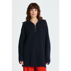 SVETER GANT WOOL RIBBED HALF ZIP modrá S