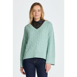 SVETER GANT HERRINGBONE V-NECK modrá S