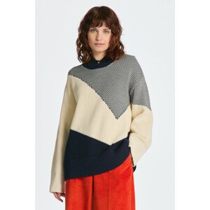 SVETER GANT COLOUR BLOCK COTTON C-NECK modrá L