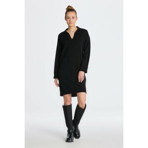 ŠATY GANT SUPERFINE LAMBSWOOL RUGGER DRESS čierna S