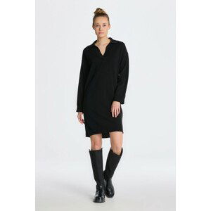 ŠATY GANT SUPERFINE LAMBSWOOL RUGGER DRESS čierna M