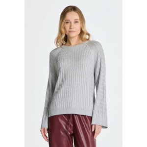 SVETER GANT CABLE KNIT C-NECK šedá S