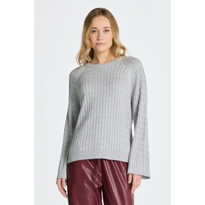 SVETER GANT CABLE KNIT C-NECK šedá M