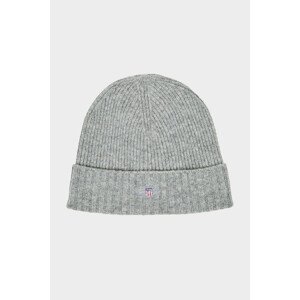 ČAPICA GANT UNISEX. SHIELD WOOL BEANIE šedá None