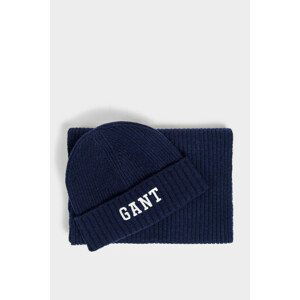 SET ČAPICA A ŠÁL GANT BEANIE SCARF GIFT SET modrá None