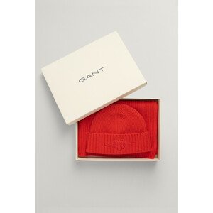 SET ČAPICA A ŠÁL GANT BEANIE SCARF GIFT SET červená L/XL