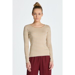 TRIČKO GANT SLIM STRIPED 1X1 RIBBED LS T-SHIRT hnedá XS