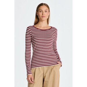 TRIČKO GANT SLIM STRIPED 1X1 RIBBED LS T-SHIRT červená S