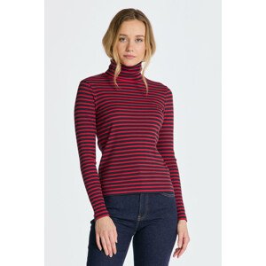 ROLÁK GANT SLIM STRIPED RIBBED TURTLENECK červená S