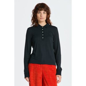 POLOKOŠEĽA GANT REG DETAIL COLLARED LS POLO PIQUE čierna XS