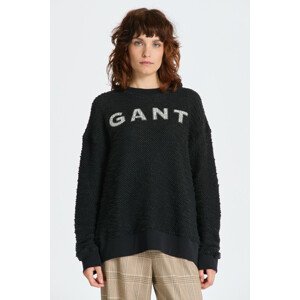 MIKINA GANT REL BOUCLE APPLIQUE C-NECK SWEAT čierna S