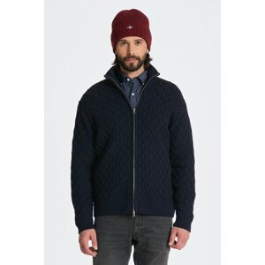 SVETER GANT CABLE ZIP CARDIGAN modrá XL