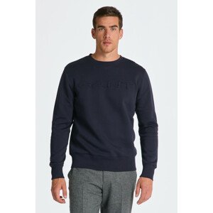 MIKINA GANT EMBOSSED SWEAT C-NECK modrá L