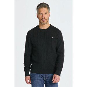 SVETER GANT COTTON TEXTURE C-NECK šedá XXL