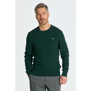 SVETER GANT COTTON TEXTURE C-NECK zelená 4XL