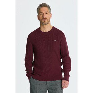 SVETER GANT COTTON TEXTURE C-NECK červená S