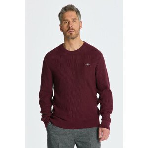 SVETER GANT COTTON TEXTURE C-NECK červená L