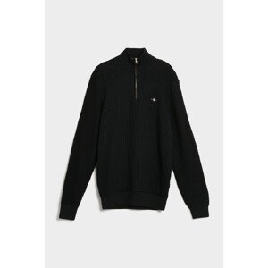 SVETER GANT COTTON TEXTURE HALFZIP čierna S