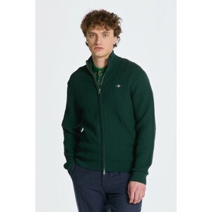 SVETER GANT COTTON TEXTURE ZIP CARDIGAN zelená XXL