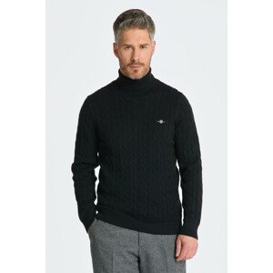 ROLÁK GANT COTTON CABLE TURTLE NECK čierna L