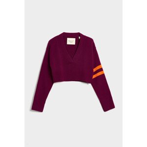 SVETER GANT CROPPED CASHMERE V-NECK fialová M