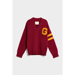 SVETER GANT PP LETTERMAN V-NECK červená S