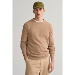 SVETER GANT COTTON PIQUE C-NECK hnedá S