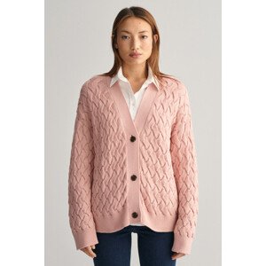 KARDIGÁN GANT TEXTURED COTTON CARDIGAN ružová S