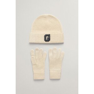 SET ČAPICA A RUKAVICE GANT G BEANIE & GLOVES GIFT SET biela None