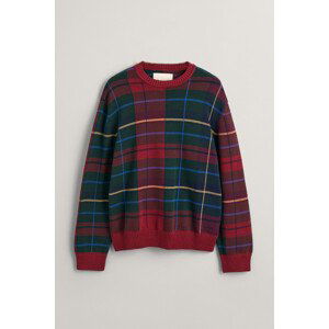 SVETER GANT TARTAN JACQUARD C-NECK červená M