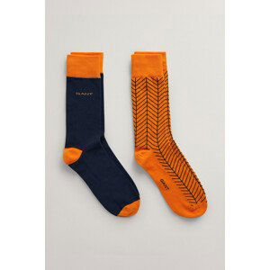 PONOŽKY GANT HERRINGBONE PATTERN SOCKS 2-PACK oranžová 43/45