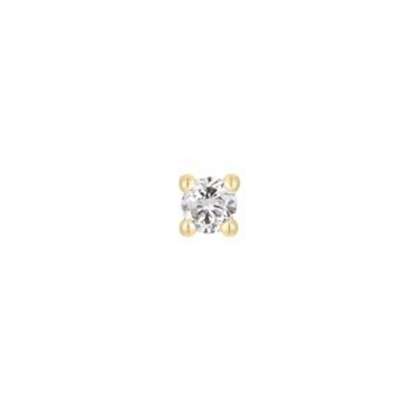 Bezzávitová koncovka piercingu zo 14 kt zlata s pravým prírodným diamantom Farba: žlté zlato, Velikost koncovky: 2 mm
