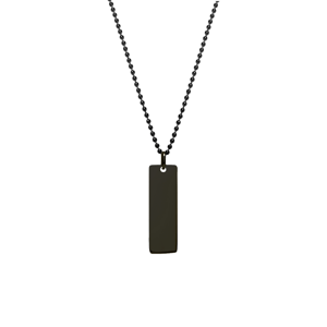 Oceľový náhrdelník s gravírovaním Flat bar Font gravírovanie - ukážky vo fotografiách produktu: font 2, Farba: čierna
