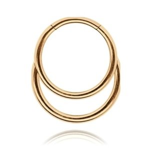 Dvojitý titánový krúžok s otváraním Tara Délka / Průměr: 8 mm, Farba: Rosegold, Veľkosť: 1,2 mm