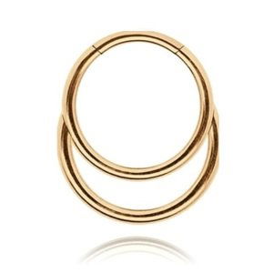 Dvojitý titánový krúžok s otváraním Tara Délka / Průměr: 10 mm, Farba: Rosegold, Veľkosť: 1,2 mm