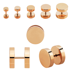 Oceľový fake plug - Rosegold Veľkosť: 12 mm