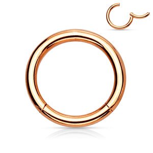 Rosegold oceľový segment s otváraním Veľkosť piercingu: 1 mm x 7 mm