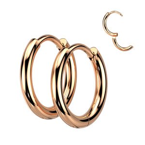 Oceľové kruhové náušnice Lilia Délka / Průměr: 10 mm, Farba: Rosegold, Veľkosť: 2 mm