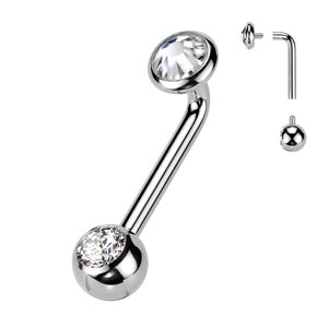 Christina piercing titánový s vnútorným závitom Creo Délka / Průměr: 10 mm, Farba: strieborná, Velikost koncovky: 5 mm