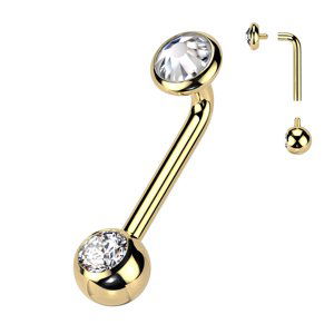 Christina piercing titánový s vnútorným závitom Creo Délka / Průměr: 10 mm, Farba: zlatá, Velikost koncovky: 5 mm