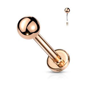 Bezzávitová labreta oceľová farebná Délka / Průměr: 8 mm, Farba: Rosegold, Veľkosť: 1 mm