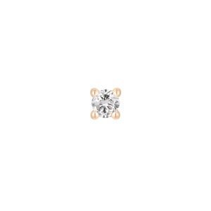 Bezzávitová koncovka piercingu zo 14 kt zlata s pravým prírodným diamantom Farba: Ružové zlato, Velikost koncovky: 1,5 mm