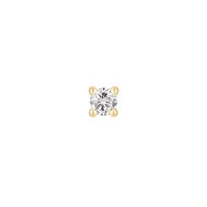 Bezzávitová koncovka piercingu zo 14 kt zlata s pravým prírodným diamantom Farba: žlté zlato, Velikost koncovky: 1,5 mm