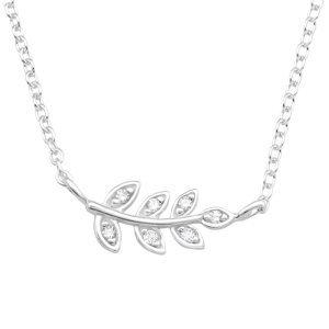 Strieborný náhrdelník so zirkónmi LEAVES