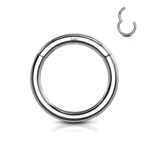 Otvárací segmentový krúžok s kĺbom zo 14kt bieleho zlata 585/1000 Délka / Průměr: 8 mm, Veľkosť: 1 mm